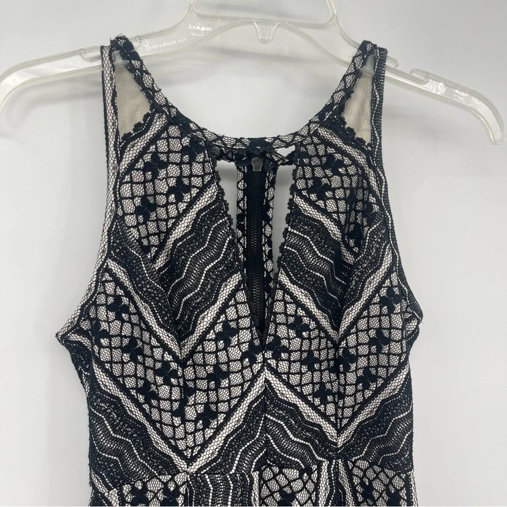 Free People Black Lace Mini Dress Twee Indie Boho Y2K Size 2 - Picture 5 of 13